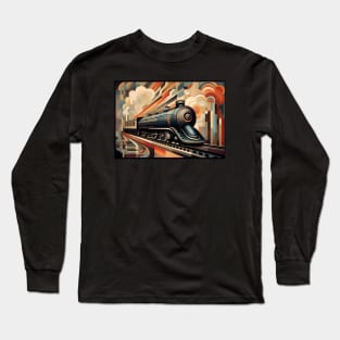 I like trains, Art Deco Long Sleeve T-Shirt